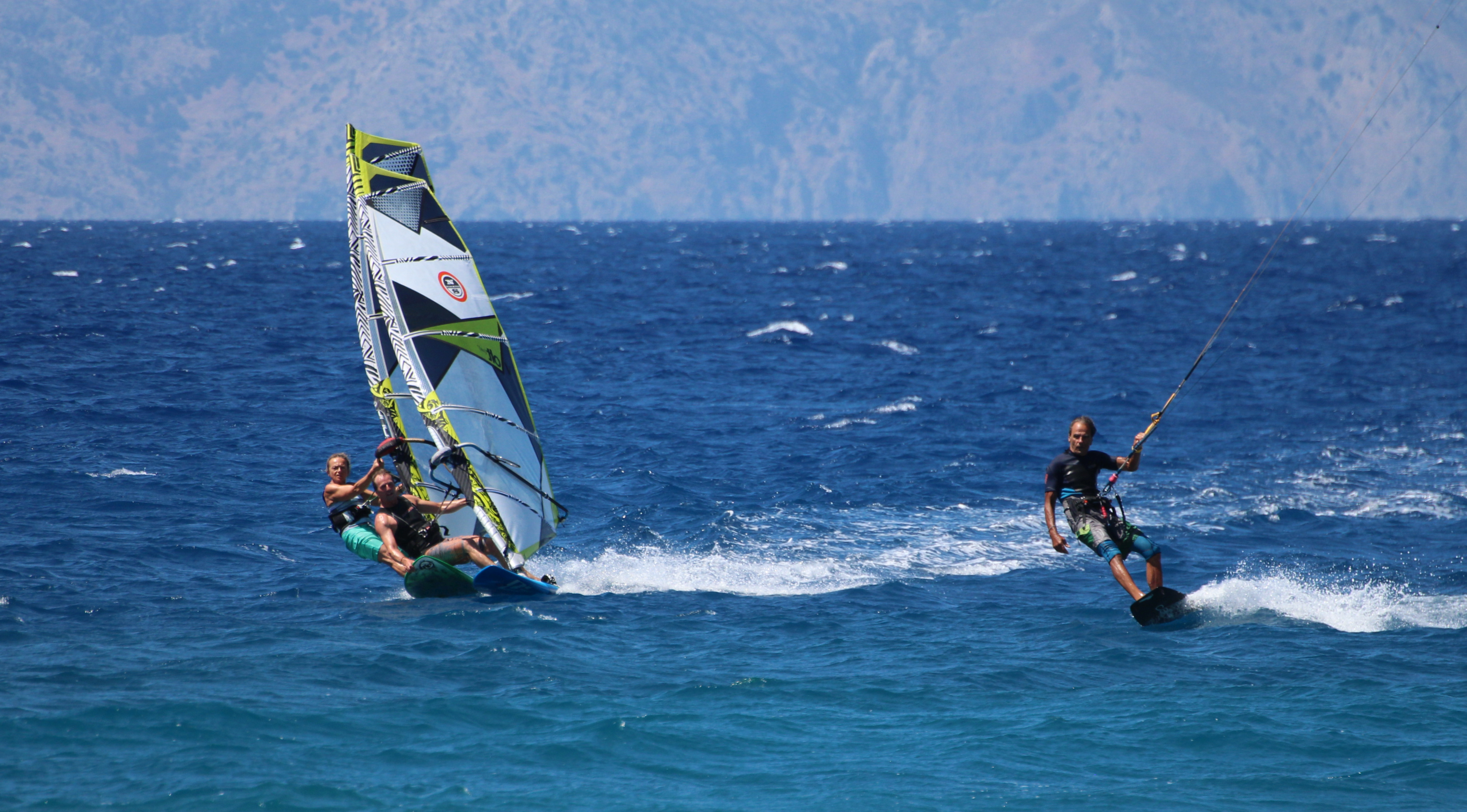 windsurf kite cycling anemos rhodes